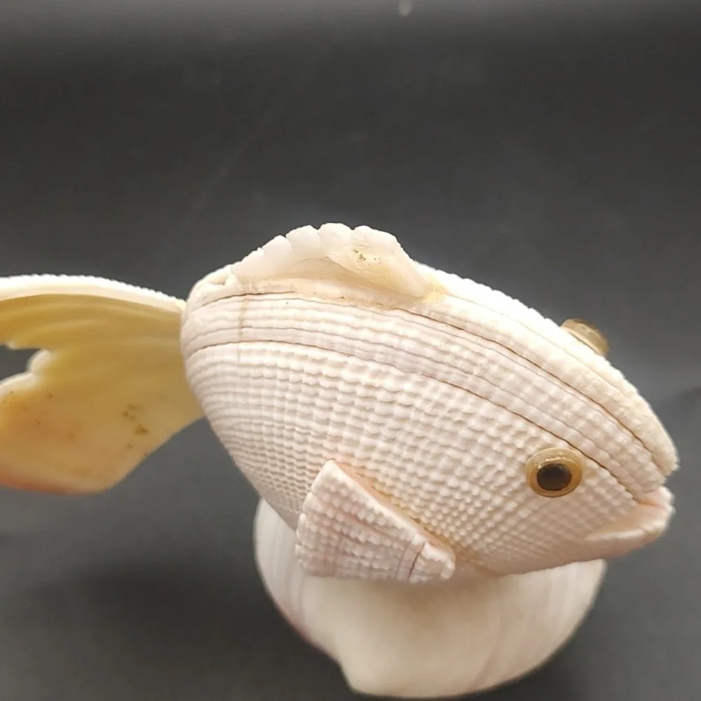 Vintage Handcrafted Seashell Fish Sculpture - 5.5